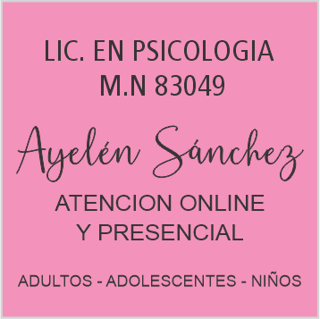 Lic en Pscicologia Ayelén Sanchez
